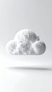 Minimalist White 3D Cloud Floating on Gray Background Royalty Free Stock Photo