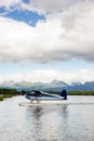 Single Prop Airplane Pontoon Plane Water Landing Alaska Last Fro Royalty Free Stock Photo