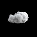 Single puffy cloud isolated on black background Royalty Free Stock Photo