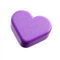 Single Purple Heart Shape Candy on White Background Minimalist Object Royalty Free Stock Photo