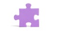 Single purple puzzle piece isolated concept showing connection and completion solution Royalty Free Stock Photo