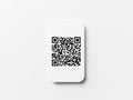 Single qr code on white card against light background Royalty Free Stock Photo