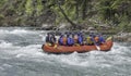 A Whitewater Raft in the Kananaskis River Royalty Free Stock Photo