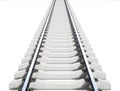 Single rail isolted on white background. 3d rendering Royalty Free Stock Photo