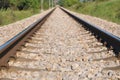 Single railway track, close up view