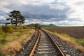 Single railway track in Rana, Czech Republic