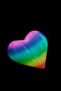 Pride Rainbow heart on black background