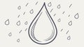 Single Raindrop Falling in Rainy Environment, vector design Generative AI Royalty Free Stock Photo