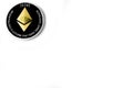 Single Real coin of cryptocurrency Silver Ethereum isolated on white background