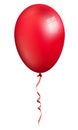 Single realistic red 3d ballon isolated on white background