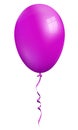 Single realistic violet 3d ballon isolated on white background