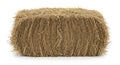A single rectangular baled hay block on a white background Royalty Free Stock Photo
