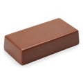 A single rectangular chocolate bar with a smooth and glossy brown finish Royalty Free Stock Photo