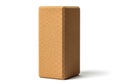 Natural cork yoga block isolated on a white background Royalty Free Stock Photo