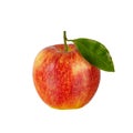 Single red apple with green leaf Royalty Free Stock Photo