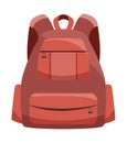 Single red backpack, isolated on white background Royalty Free Stock Photo
