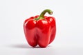 A single red bell pepper isolated on white background.One red capsicum isolated on white