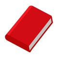 Single red book with gray pages flat design closed book Royalty Free Stock Photo