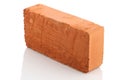 Single red brick on white background Royalty Free Stock Photo