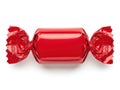 Single red candy wrapper isolated on white background Royalty Free Stock Photo
