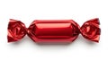 Single red candy wrapper isolated on white background Royalty Free Stock Photo