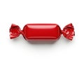 Single red candy wrapper isolated on white background Royalty Free Stock Photo