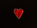 Ceramic valentines hearts on a matt black background