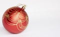 Single Red Christmas Ball With White Background