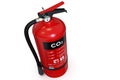 Single red CO2 Fire extinguisher Royalty Free Stock Photo