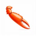 Single Red Crab Claw on White Background Royalty Free Stock Photo