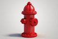 A single red fire hydrant on a white background Royalty Free Stock Photo