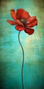 A Single Red Flower on a Blue Background: The Crescendo of World