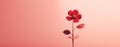 Single red flower on pink background, minimalist design, generated by AI Royalty Free Stock Photo