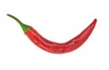 Single red hot chili pepper isolated on a white background. Royalty Free Stock Photo