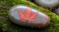 A single red maple leaf (Acer) Royalty Free Stock Photo