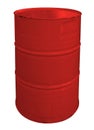 Single red metallic barrel