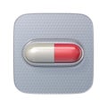 Single red pill in blister pack 3D Royalty Free Stock Photo