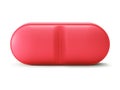 Single red pill on white Royalty Free Stock Photo