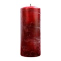 A Single Red Pillar Candle with a Rough Textured Surface Royalty Free Stock Photo