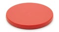 Single red plastic disc on white background Royalty Free Stock Photo
