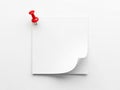 Single red pushpin on white note Royalty Free Stock Photo