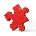 Single red puzzle piece isolated Royalty Free Stock Photo