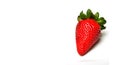 Single Red Ripe Strawberry White Background Copy Space Royalty Free Stock Photo