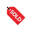 Single red sold out tag icon, for business or on sale product infographic tag Royalty Free Stock Photo