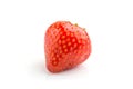 single red strawberry isolated on white background. side view Royalty Free Stock Photo