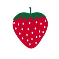 Single red strawberry isolated on a white background. Vector illustration Royalty Free Stock Photo