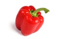 Single red sweet pepper.