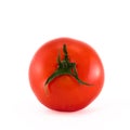 Single red tomato isolated over white Royalty Free Stock Photo