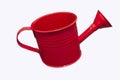 Single Red Watering can Isolated on white Background tilting up Royalty Free Stock Photo