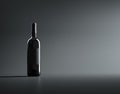 Single red wine bottle mockup. Royalty Free Stock Photo